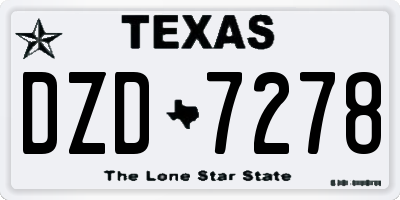TX license plate DZD7278