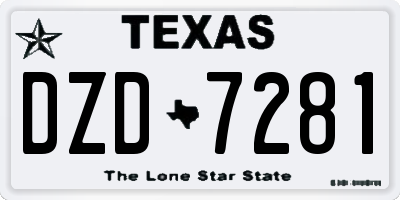TX license plate DZD7281