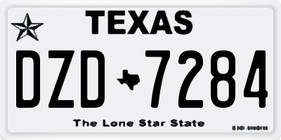 TX license plate DZD7284