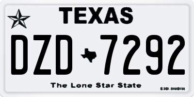 TX license plate DZD7292