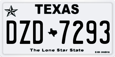 TX license plate DZD7293