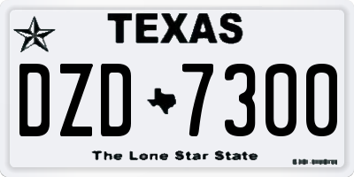 TX license plate DZD7300