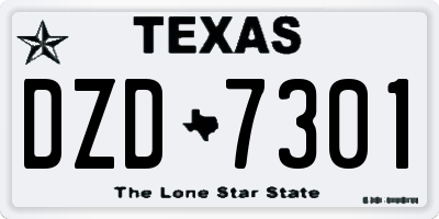 TX license plate DZD7301