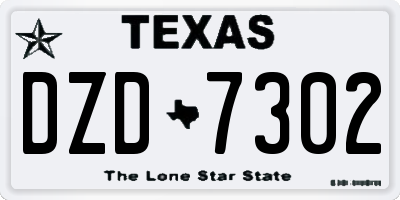 TX license plate DZD7302