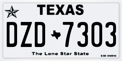 TX license plate DZD7303