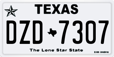 TX license plate DZD7307