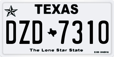 TX license plate DZD7310