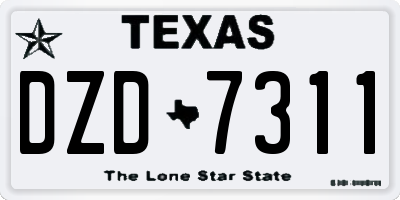 TX license plate DZD7311
