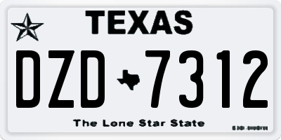 TX license plate DZD7312