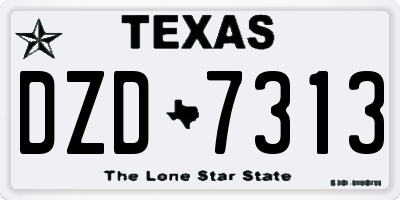 TX license plate DZD7313