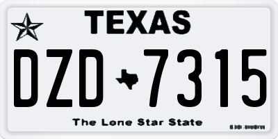 TX license plate DZD7315