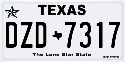 TX license plate DZD7317