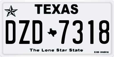 TX license plate DZD7318