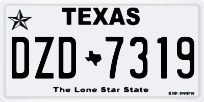 TX license plate DZD7319