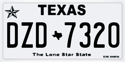TX license plate DZD7320