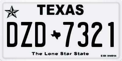 TX license plate DZD7321