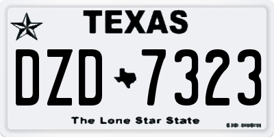 TX license plate DZD7323