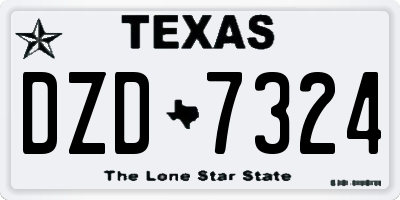 TX license plate DZD7324