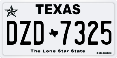 TX license plate DZD7325