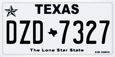 TX license plate DZD7327