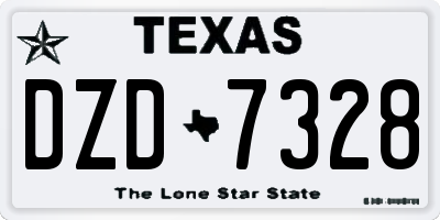TX license plate DZD7328