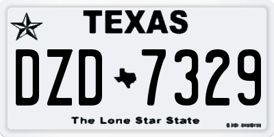 TX license plate DZD7329