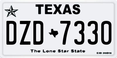 TX license plate DZD7330