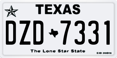 TX license plate DZD7331