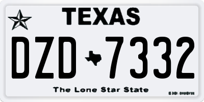 TX license plate DZD7332