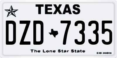TX license plate DZD7335