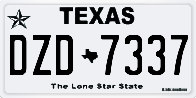 TX license plate DZD7337