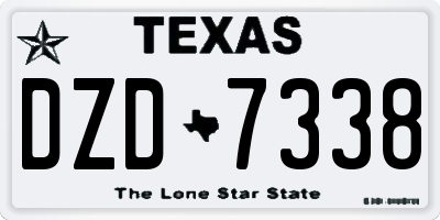 TX license plate DZD7338