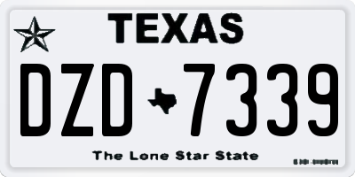 TX license plate DZD7339