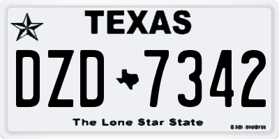 TX license plate DZD7342