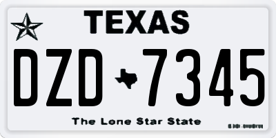 TX license plate DZD7345