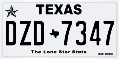 TX license plate DZD7347