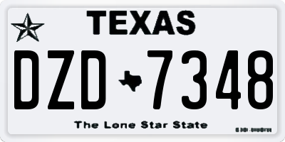 TX license plate DZD7348