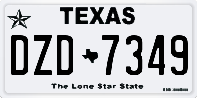 TX license plate DZD7349