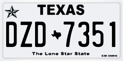 TX license plate DZD7351