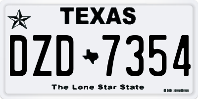 TX license plate DZD7354
