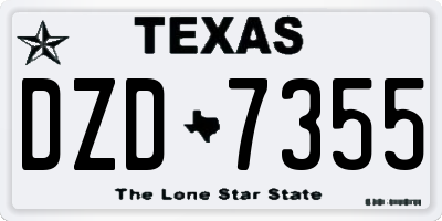 TX license plate DZD7355