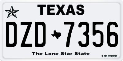 TX license plate DZD7356