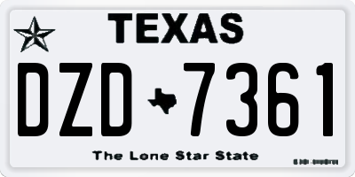 TX license plate DZD7361