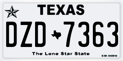 TX license plate DZD7363