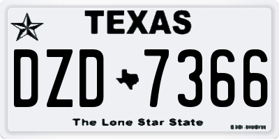 TX license plate DZD7366