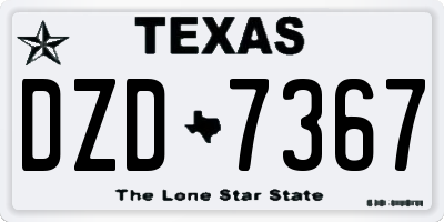 TX license plate DZD7367