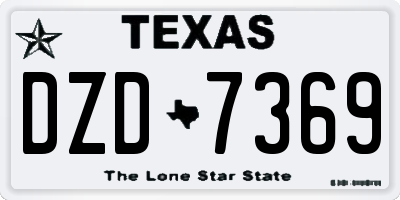 TX license plate DZD7369