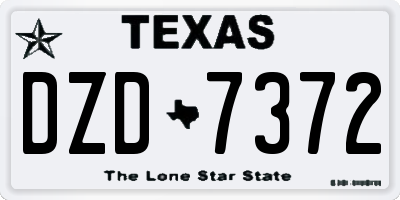TX license plate DZD7372