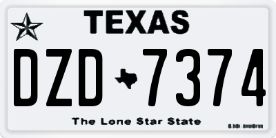 TX license plate DZD7374