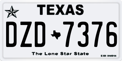 TX license plate DZD7376